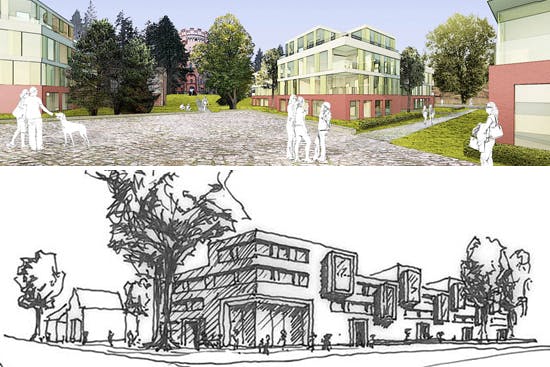 Zwei 1. Preise - oben: czerner göttsch architekten, Wiggenhorn & van den Hövel Landschaftsarchitekten; unten: kfs krause feyerabend sippel partnerschaft, ter Balk Landschaftsarchitekt