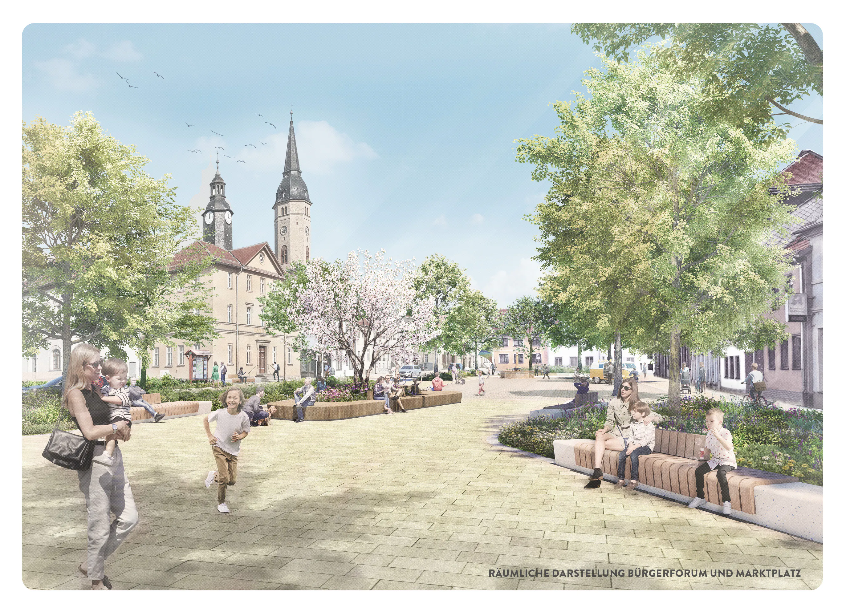 Blick in das Bürgerforum und Marktplatz