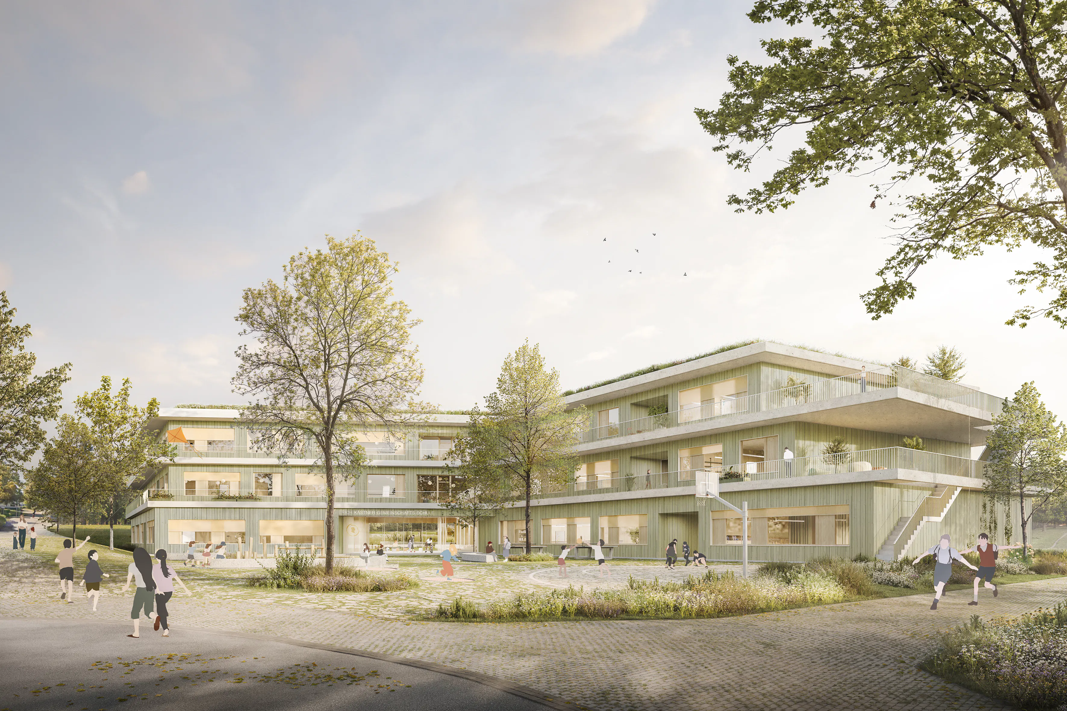 1. Preis : Neubau Erich-Kästner-Gemeinschaftsschule mit Mensa in ...