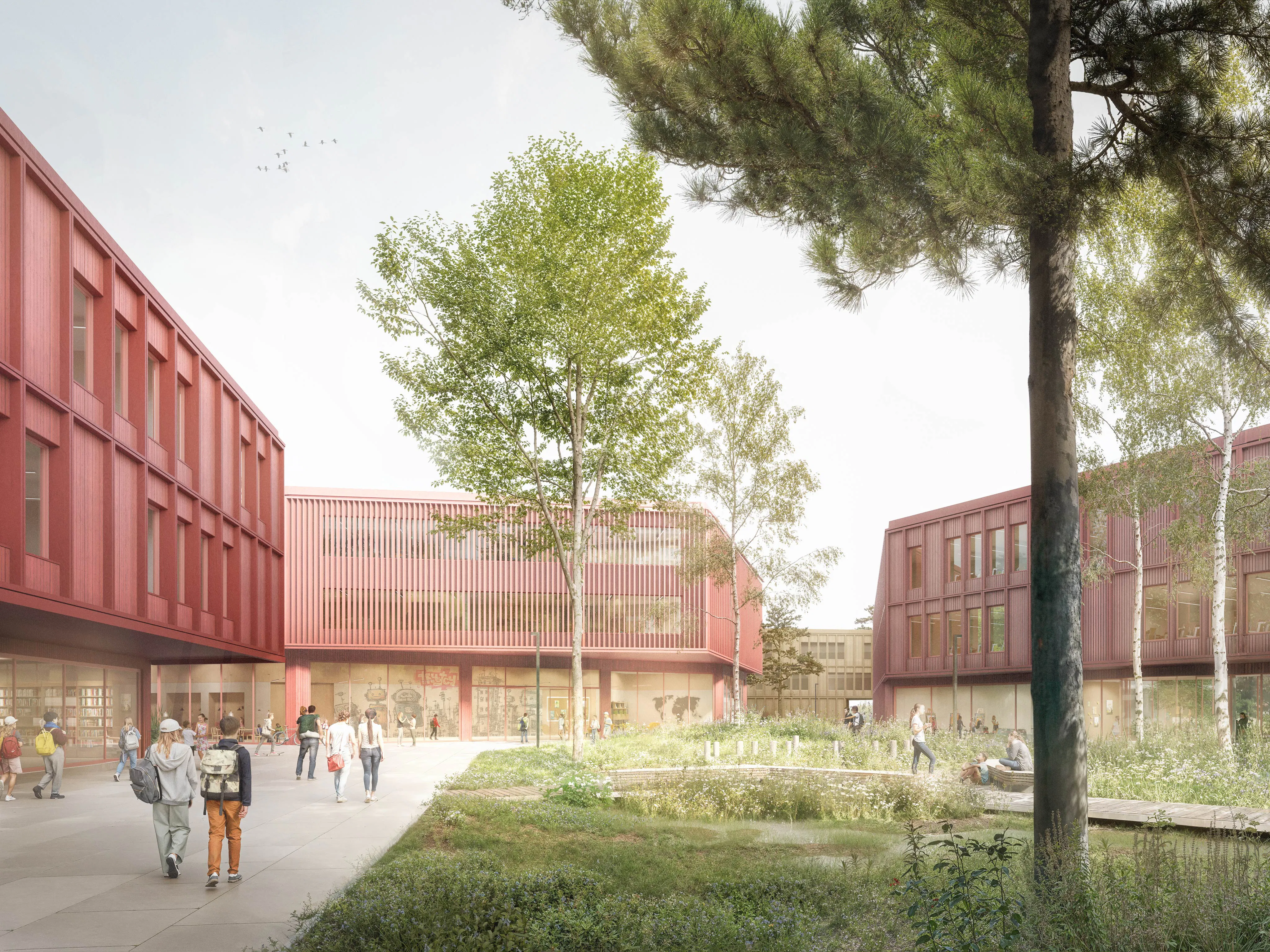 Fußgängerperspektive "Grünes Foyer" | Campusplatz