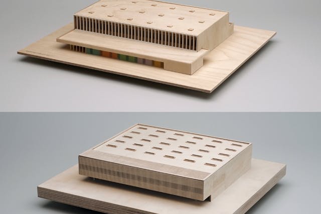 Modelle der beiden 1. Preise: scholl architekten partnerschaft (oben), Dietrich | Untertrifaller Architekten ZT GmbH (unten)