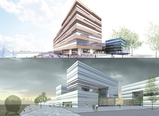 Zwei 1. Preise: oben Delugan Meissl Associated Architects, Wien; unten Haslob Kruse + Partner, Bremen