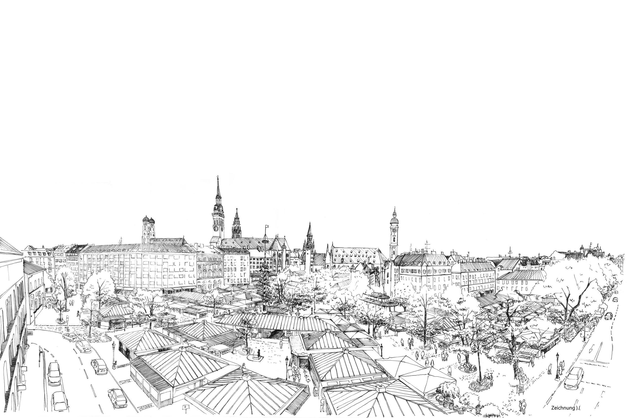panorama viktualienmarkt münchen