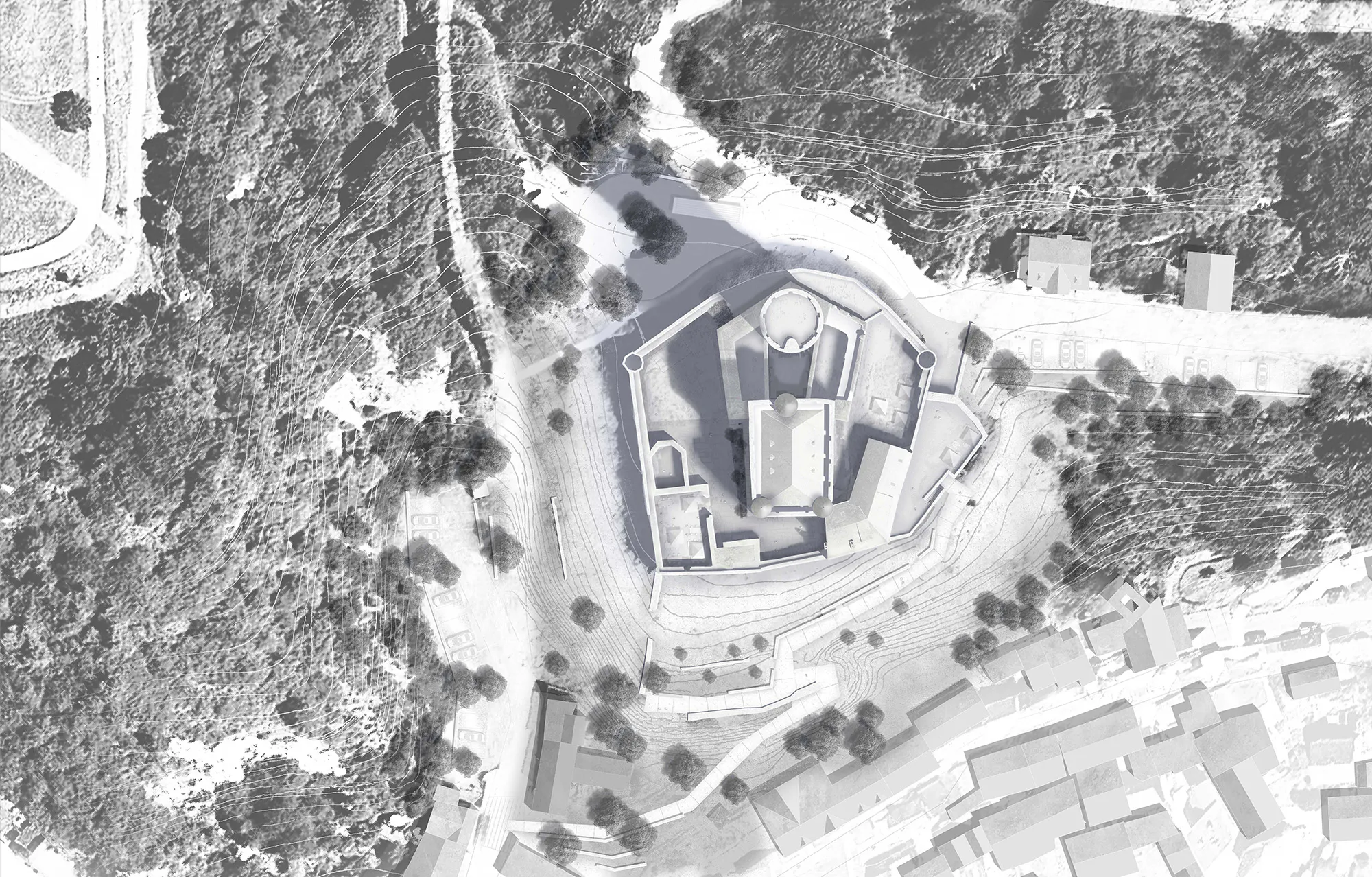Lageplan mit Darstellung der Wegeführung