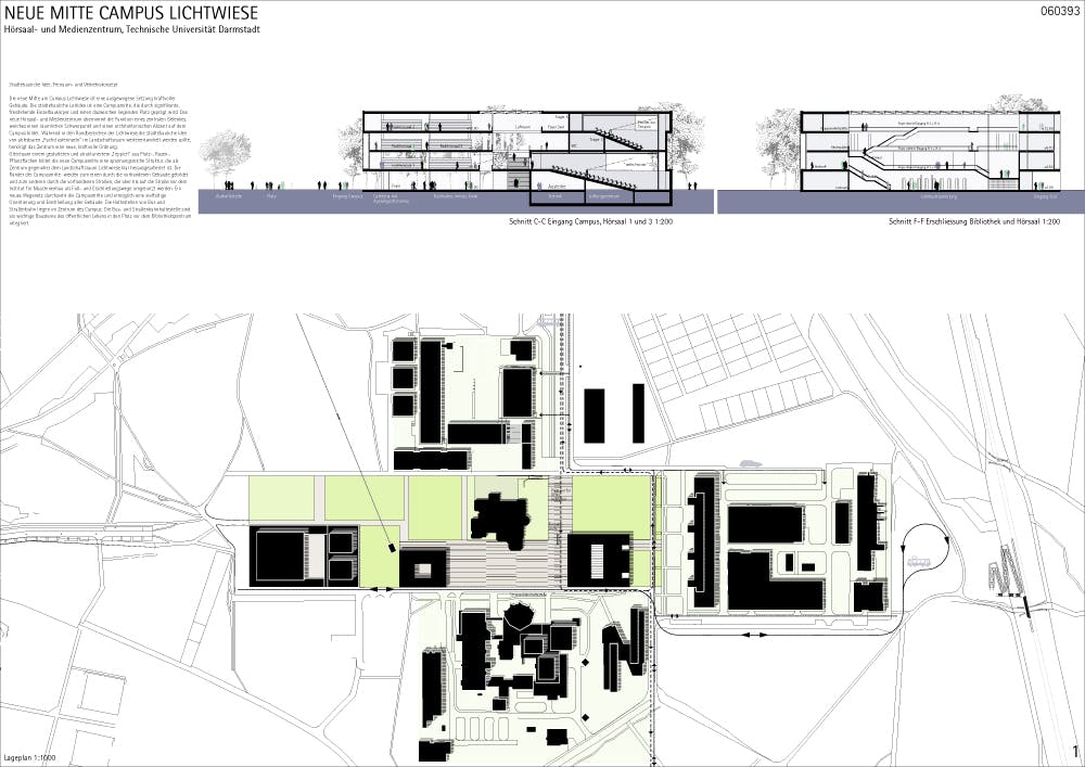 1. Preis : "Neue Mitte Campus Lichtwiese" TU Darmstadt - Hörsaal- Und ...