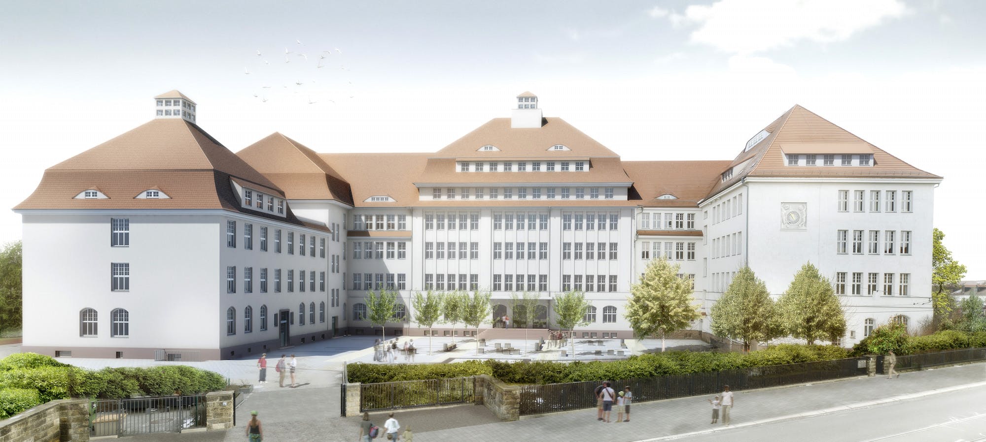 Visualisierung Gymnasium Dresden-Cotta Außenansicht