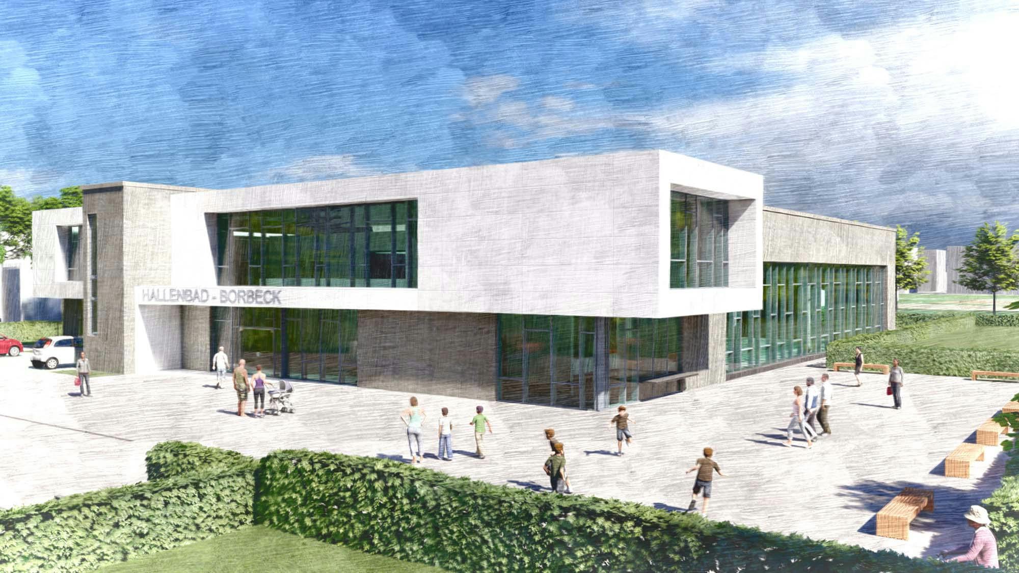 zuschlag neubau hallenbad essen borbeck gernamiastr competitionline