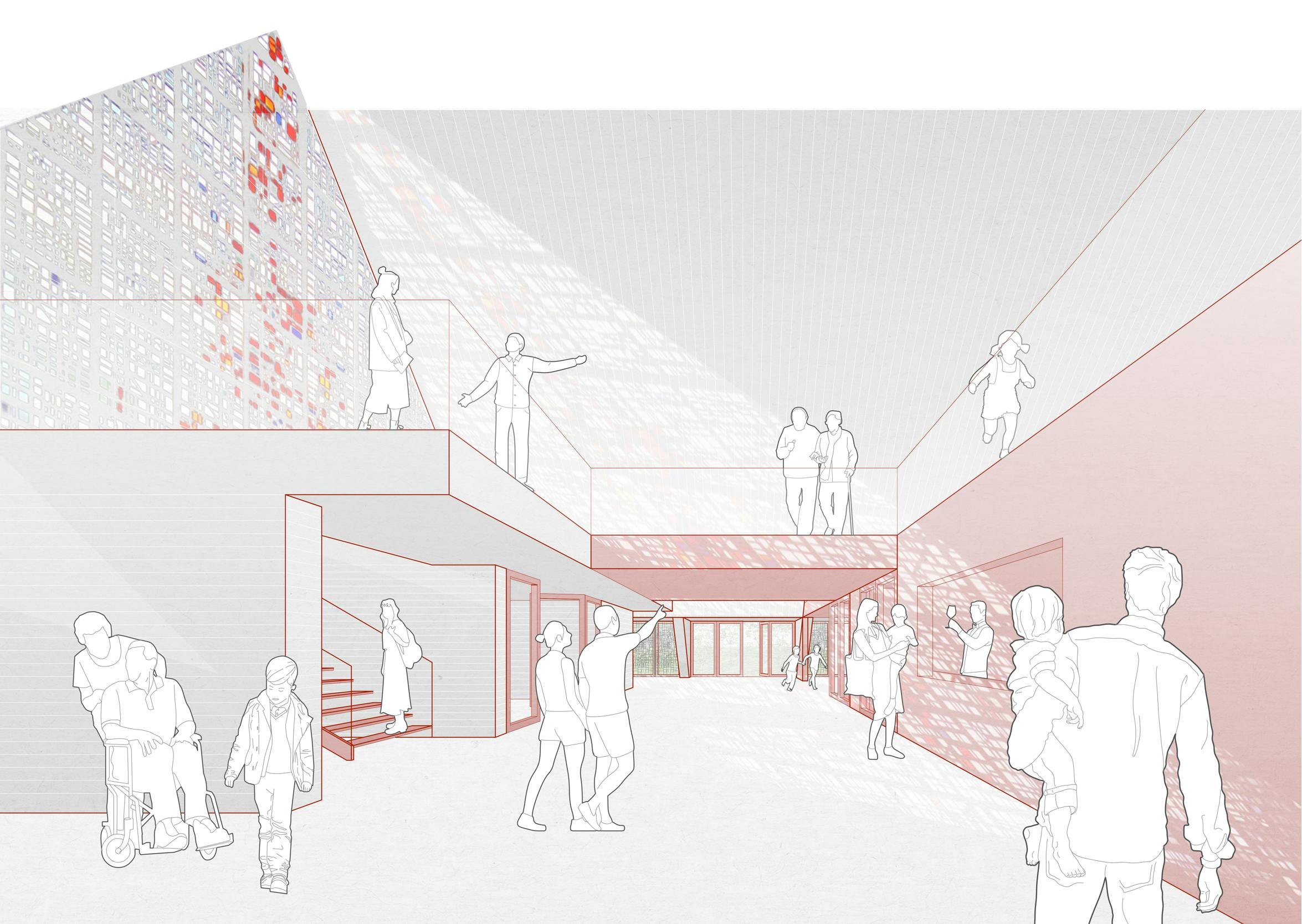 Innenraumperrspektive