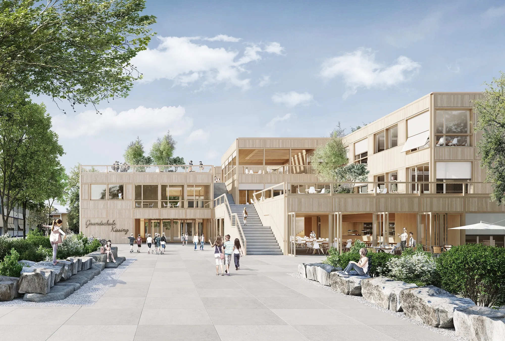  Neubau 6-zügige Grundschule in Kissing - competitionline Illustration 