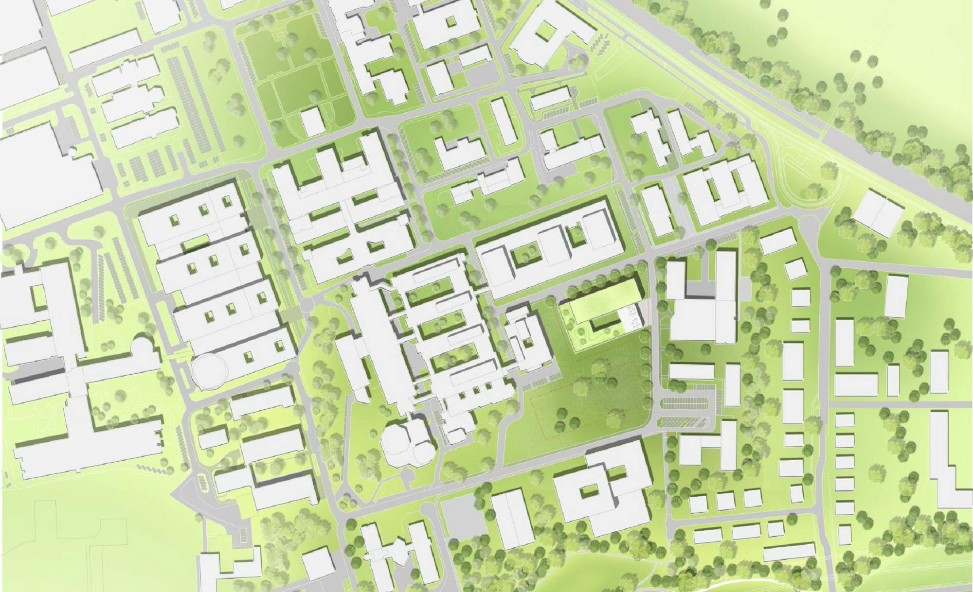 Lageplan des neuen Forschungsgebäudes CARDDIAB in Düsseldorf