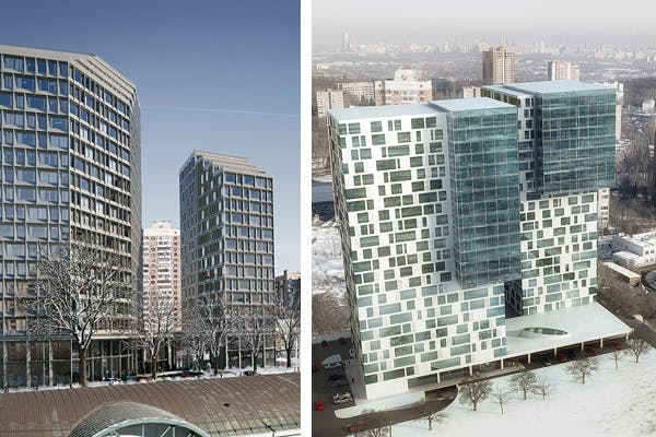 Zwei 1. Preise: links ARGE Oliv GmbH Thomas Sutor Architekt und REINHART + PARTNER; rechts Architektur Consult ZT GmbH