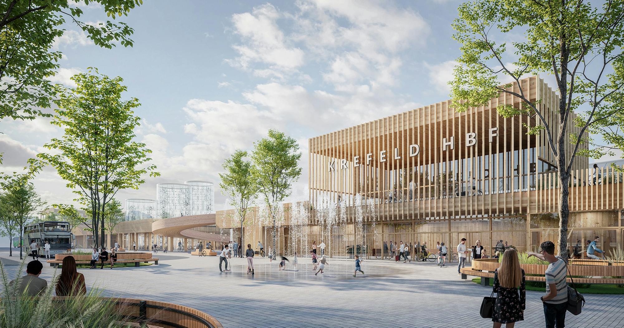 1. Preis Neubau MobilitätsHub 4.0 und Neugestaltung WillyBrandtPlatz in Krefeld