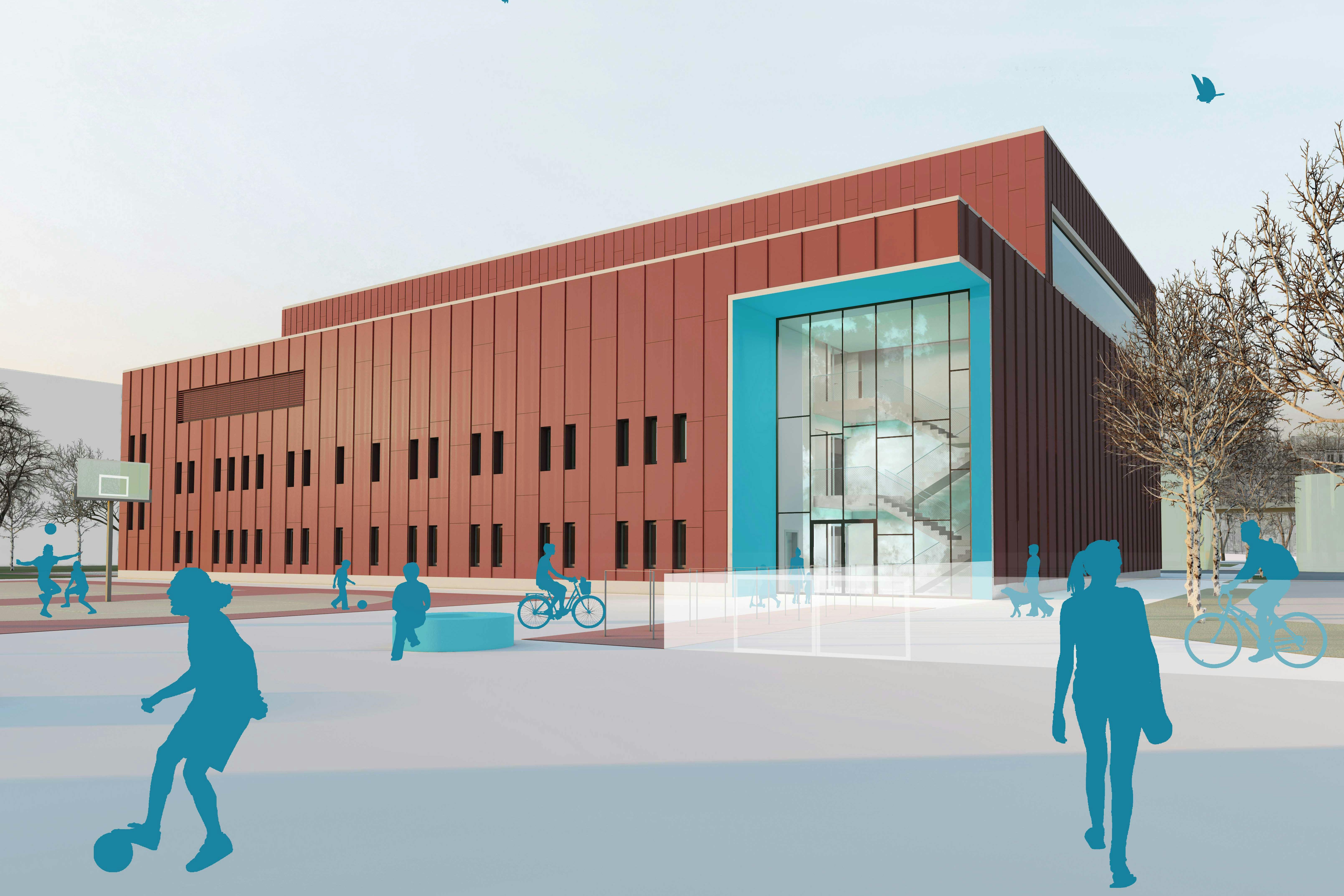 gestapelte 4-Feld-Sporthalle in Leipzig