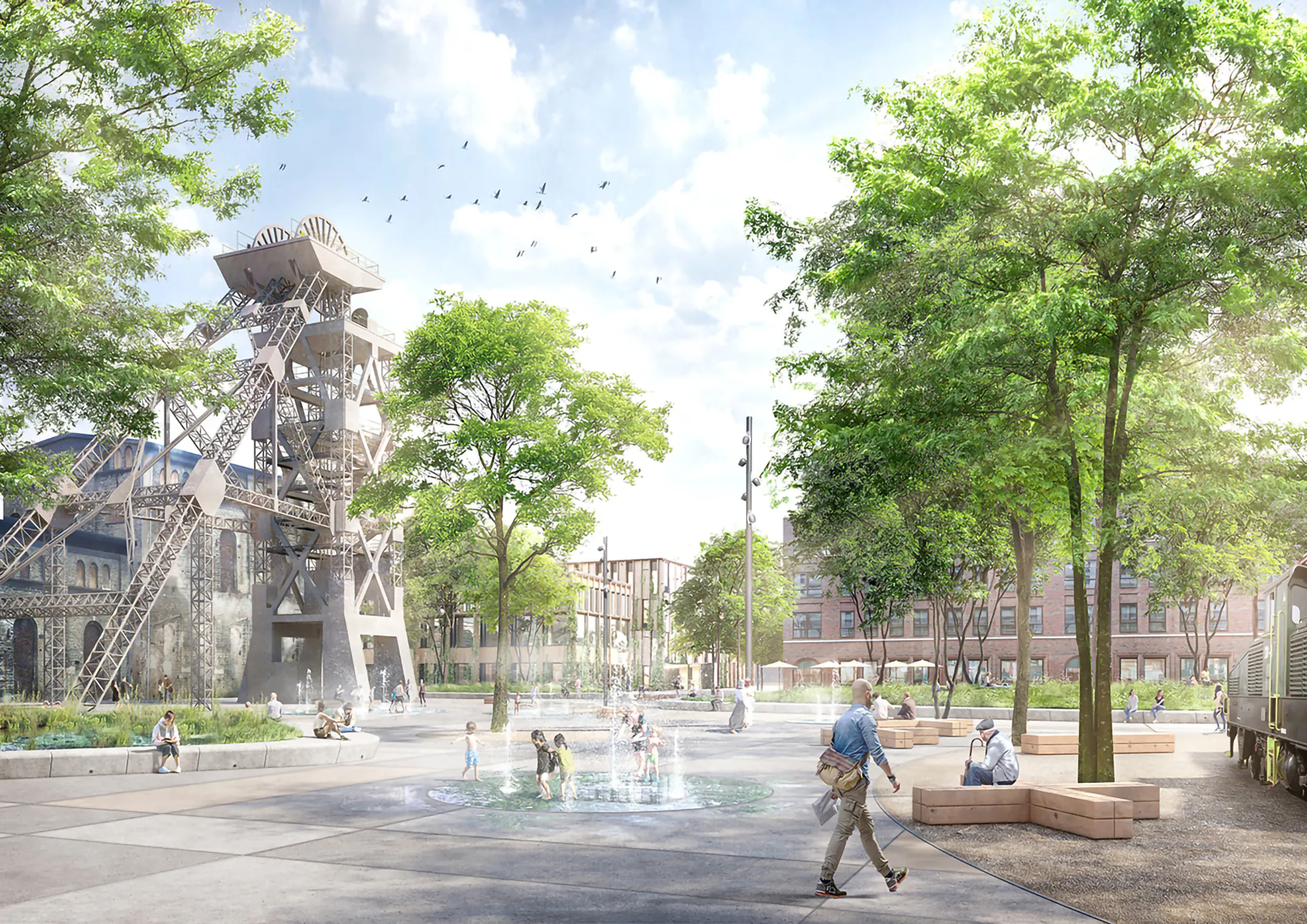 Perspektive Hauptplatz Tor West am Schacht 1