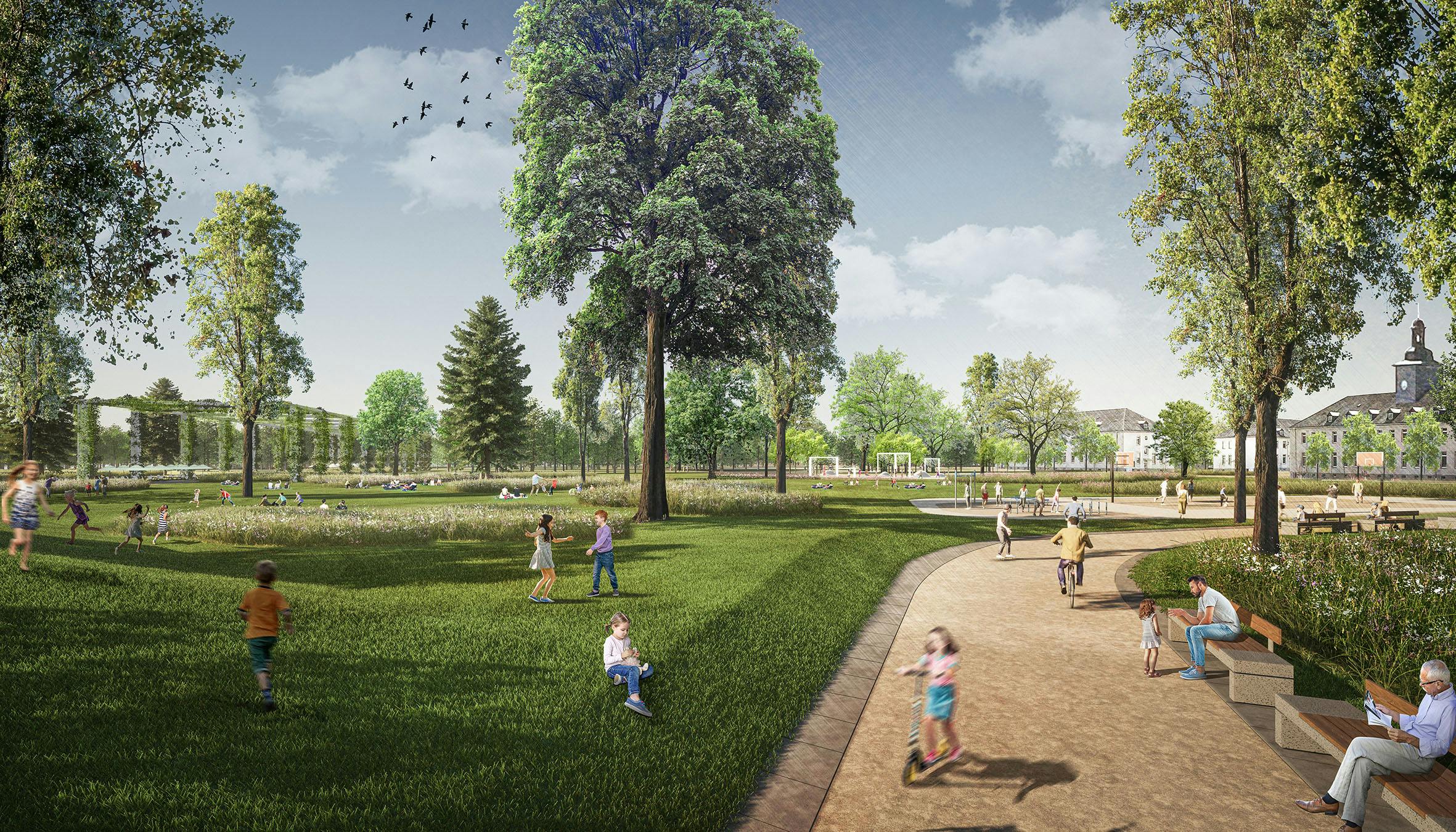  3. Preis : Bürgerpark Landesgartenschau Schweinfurt 2026 - competitionline Illustration 