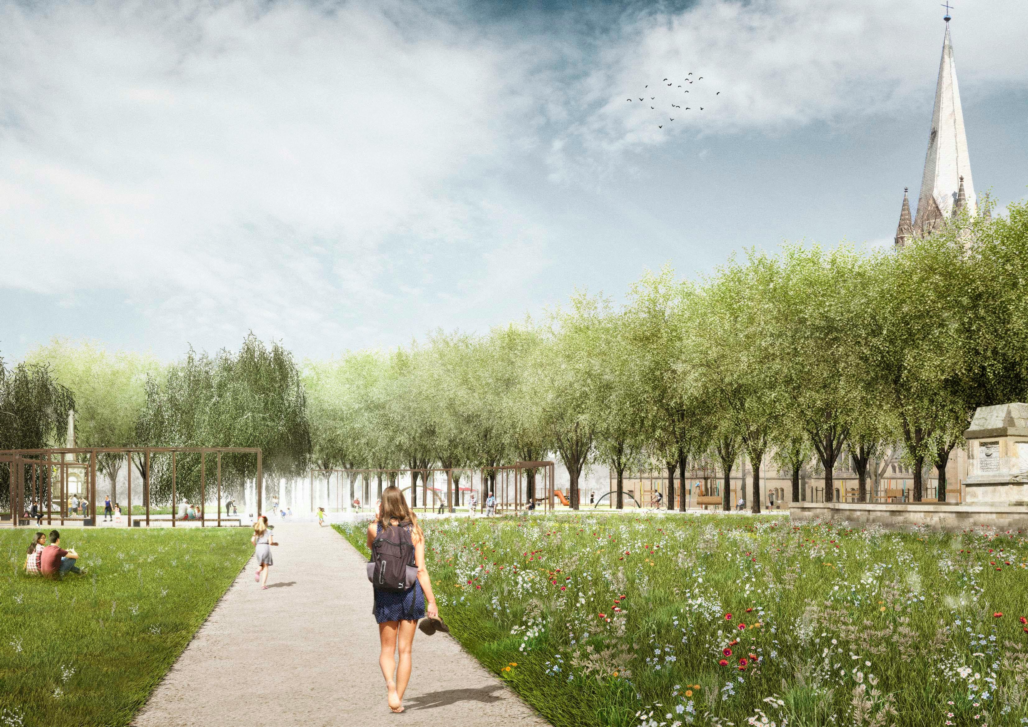 Visualisierung / Blick auf zentrale Mitte