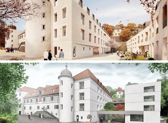 Die zwei 1. Preise: Baumschlager Eberle Architekten (oben) // d.n.a trint + kreuder (unten)