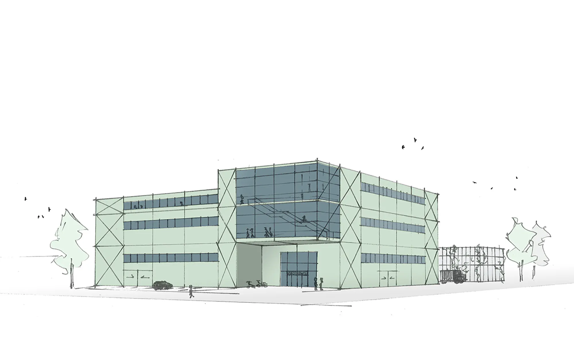 Konzeptskizze, Haupteingang Nord-Ost