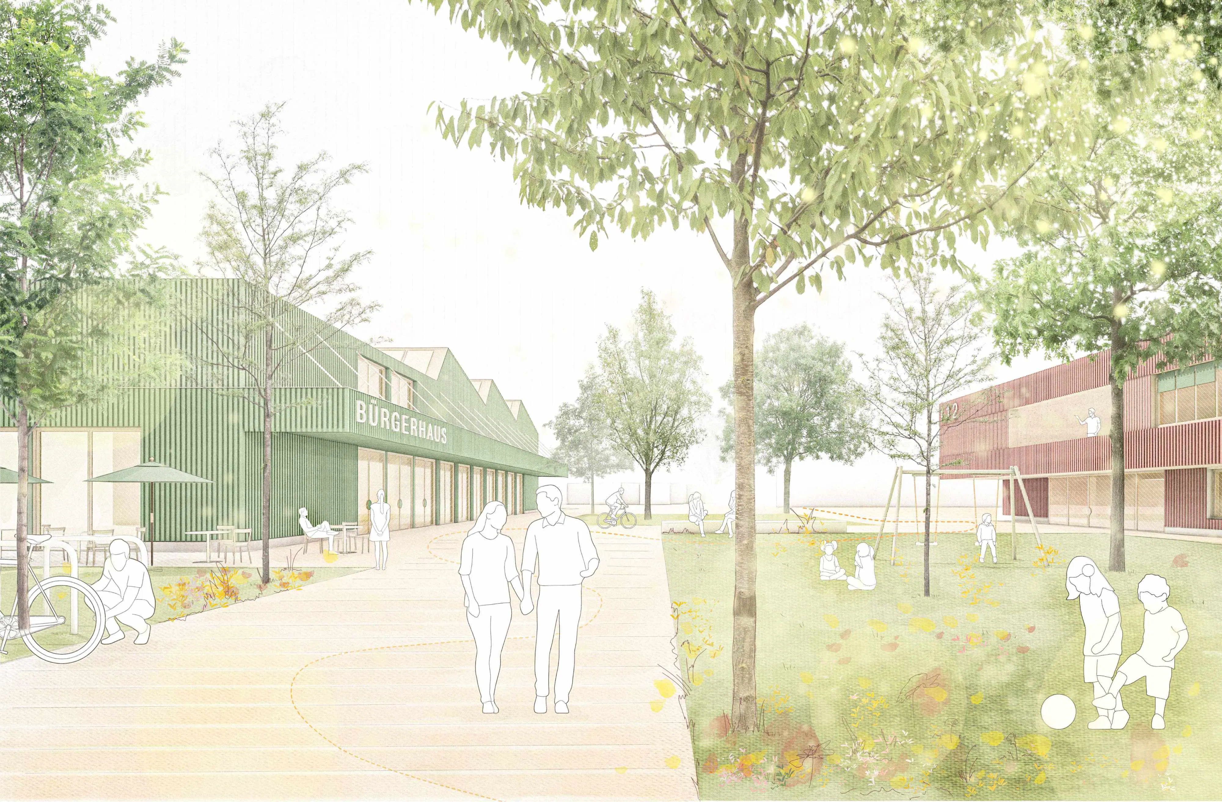 Perspektivskizze Festplatz