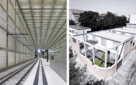 Ausgezeichnete Projekte:
links: S-Bahnhof Wilhelm-Leuschner-Platz, Leipzig
rechts: Gartenhofhäuser Audorfstraße, Leipzig
